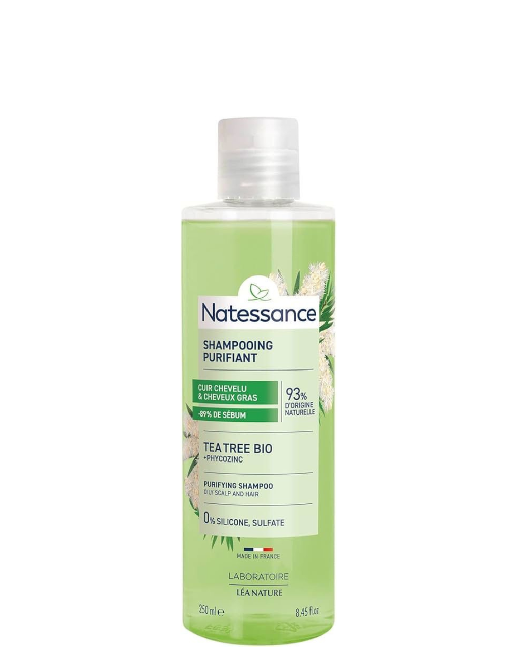 NATESSANCE Shampooing équilibrant et purifiant Tea Tree Bio 250ml
