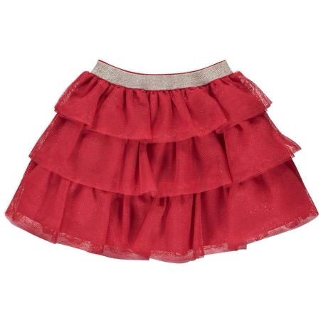 ORCHESTRA Jupe courte en tulle pailleté avec doublure en satin pour fille rouge