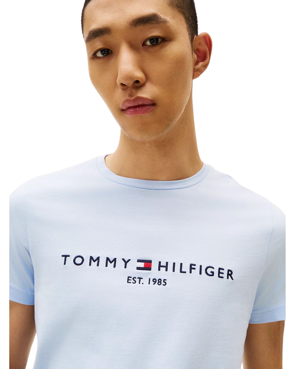 Tommy Hilfiger T-shirt ajusté en jersey à logo brodé
Bleu ciel