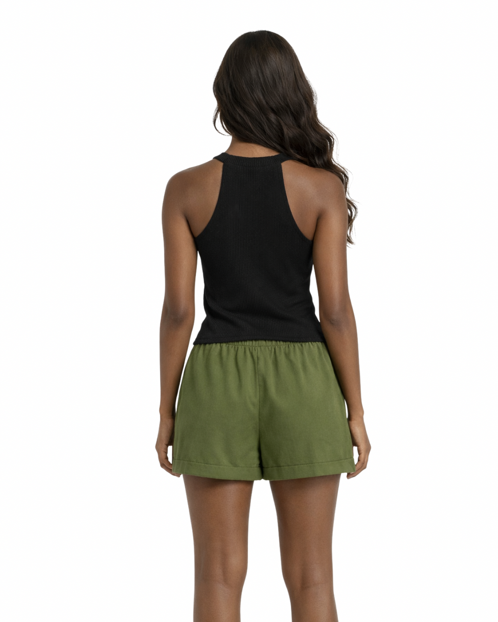Ensemble débardeur à col ras-du-cou tricoté et short tissé (2 pièces)