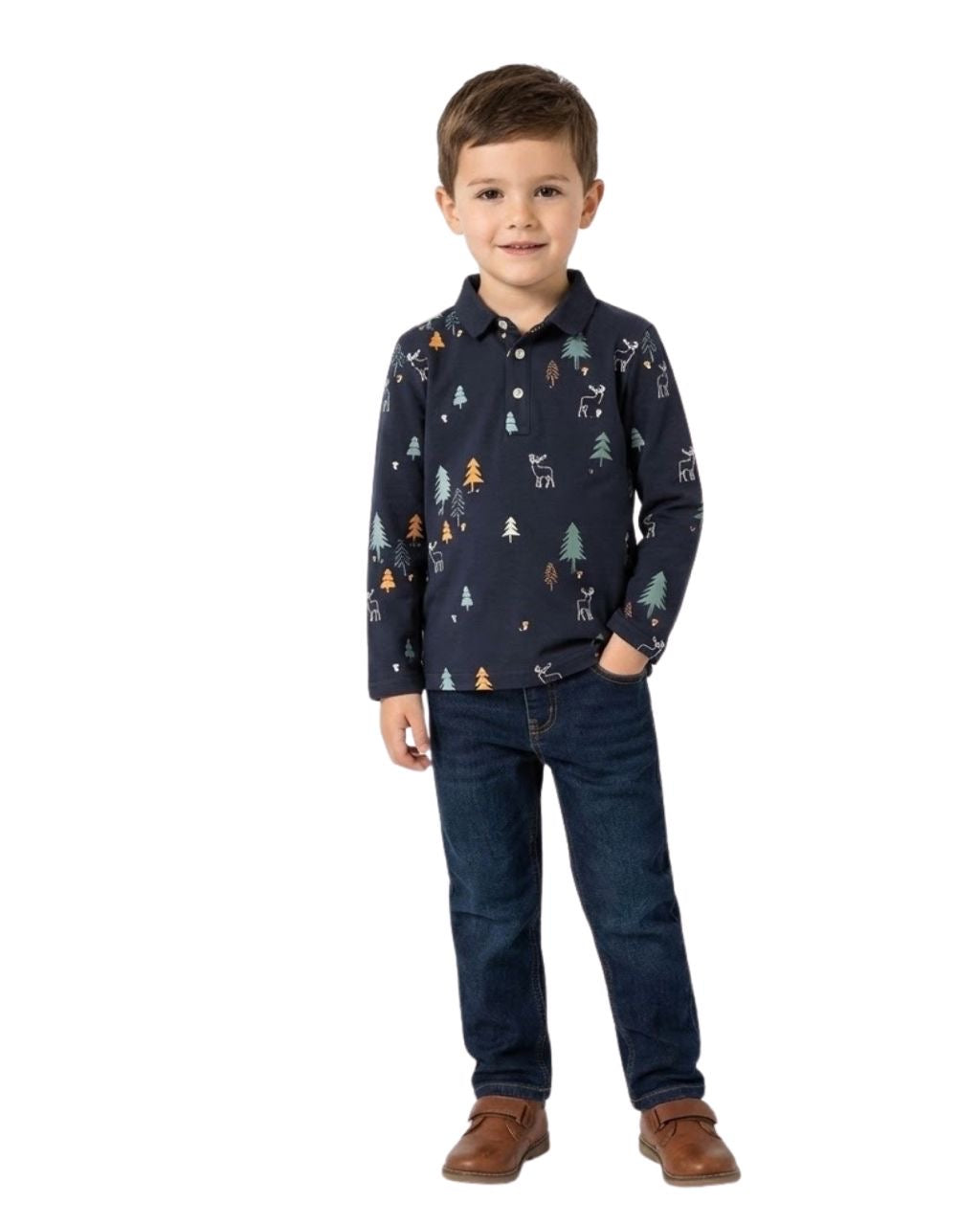 ORCHESTRA Polo manches longues imprimé fantaisie pour garçon