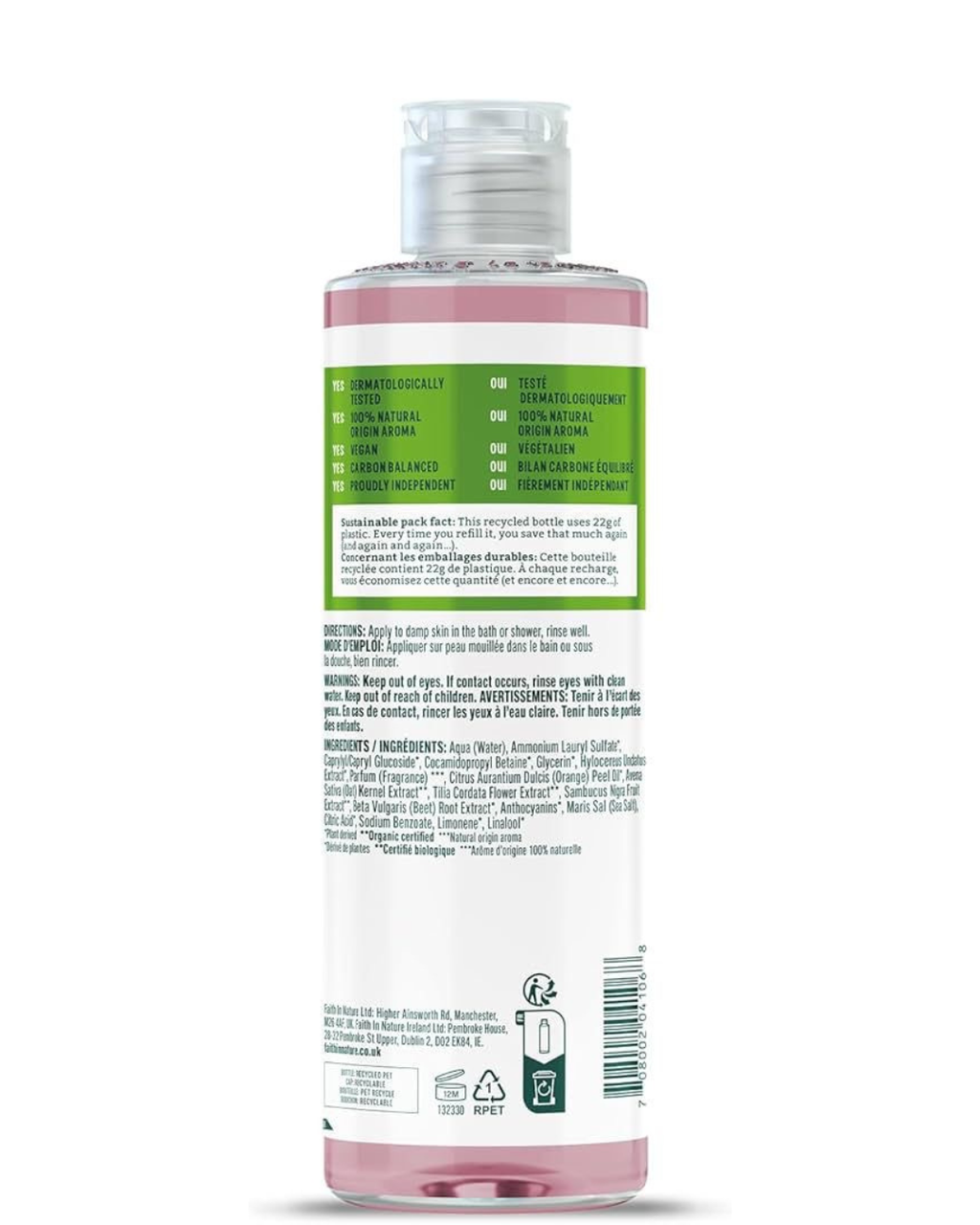 FAITH IN NATURE Gel Douche au Fruit du Dragon 400ml