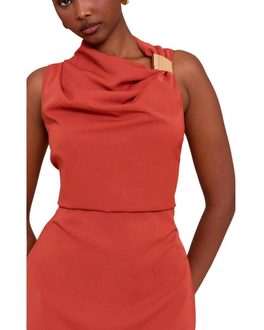 PRETTYLITTLETHING                     Mini robe droite orange brûlé à empiècement