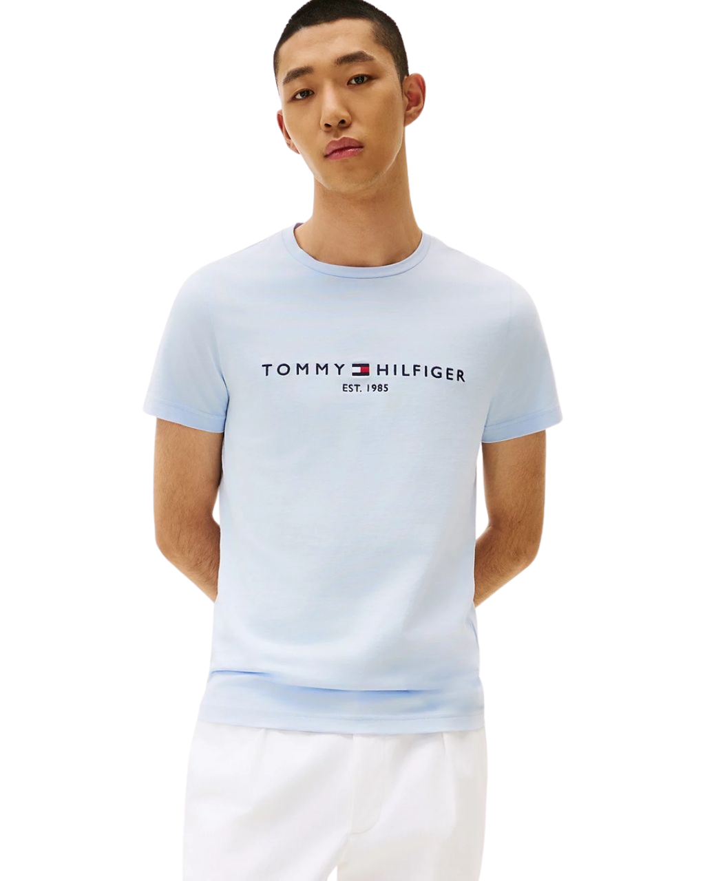 Tommy Hilfiger T-shirt ajusté en jersey à logo brodé
Bleu ciel