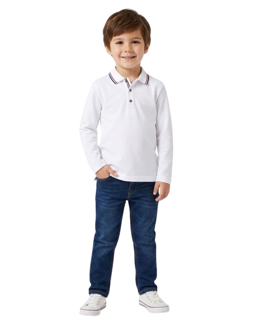 ORCHESTRA Polo manches longues uni pour garçon