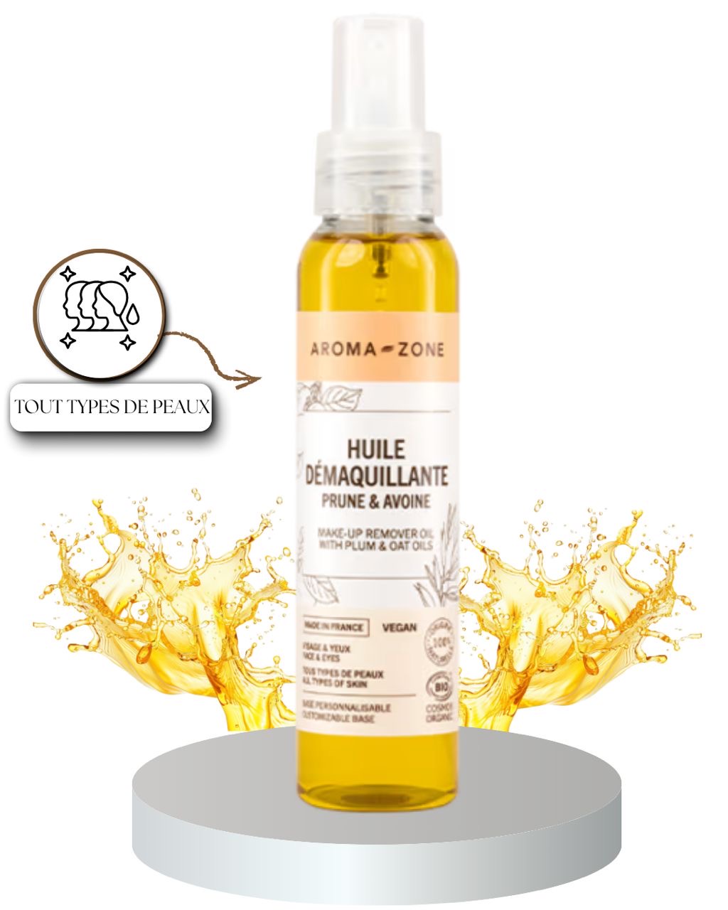 AROMA ZONE                                        Huile démaquillante Prune & Avoine 100ml