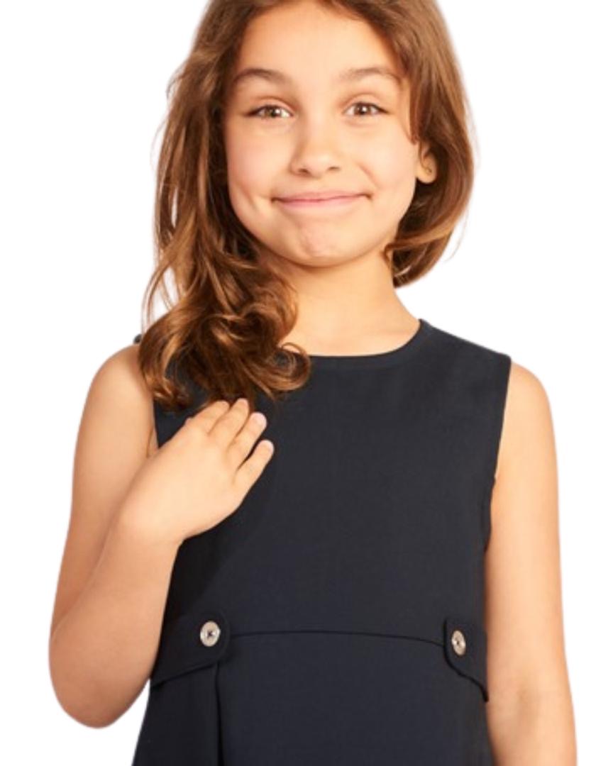 OCHESTRA Robe sans manches en toile uni pour fille