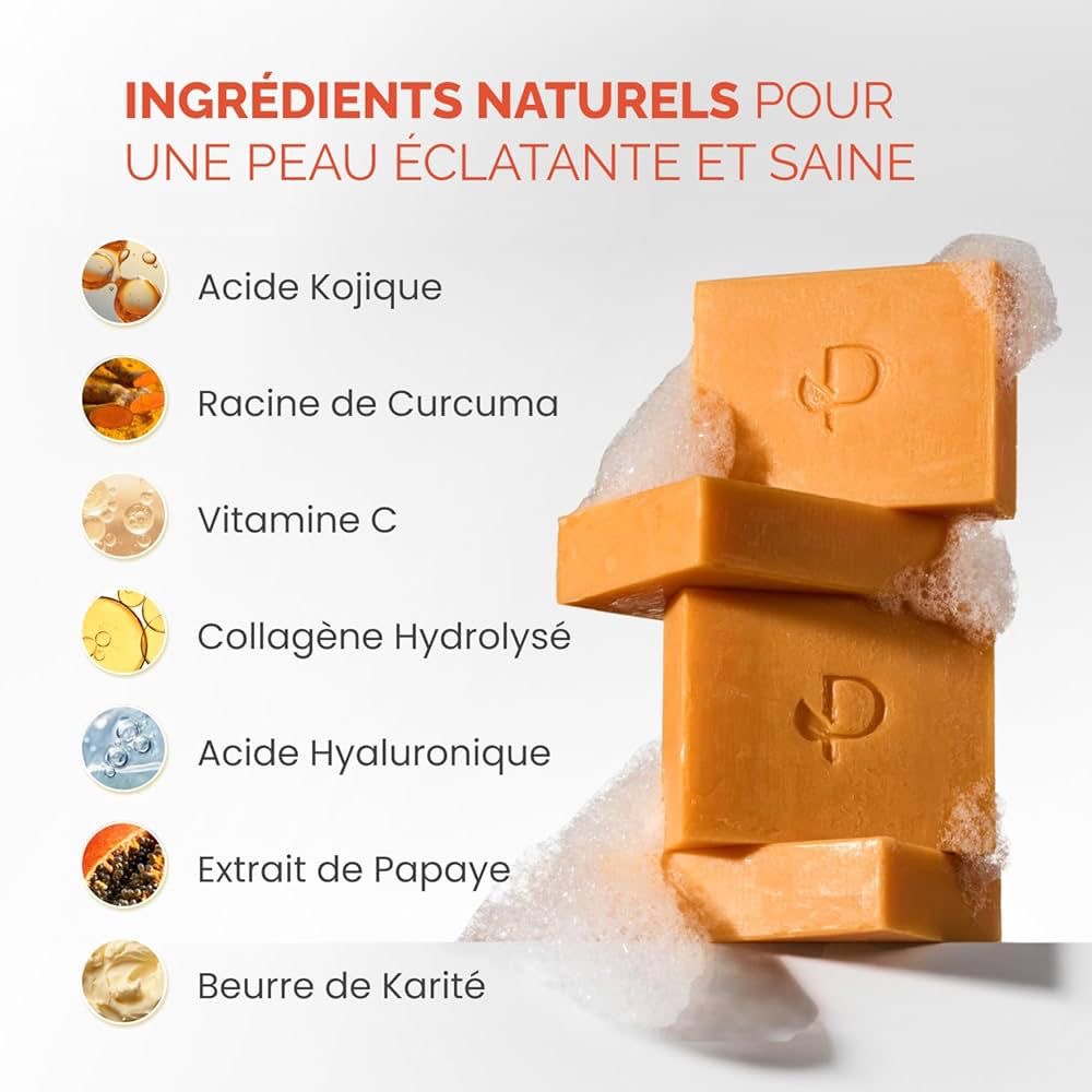 PLANTIFIQUE Turmeric & Kojic Acid Soap lot de 2