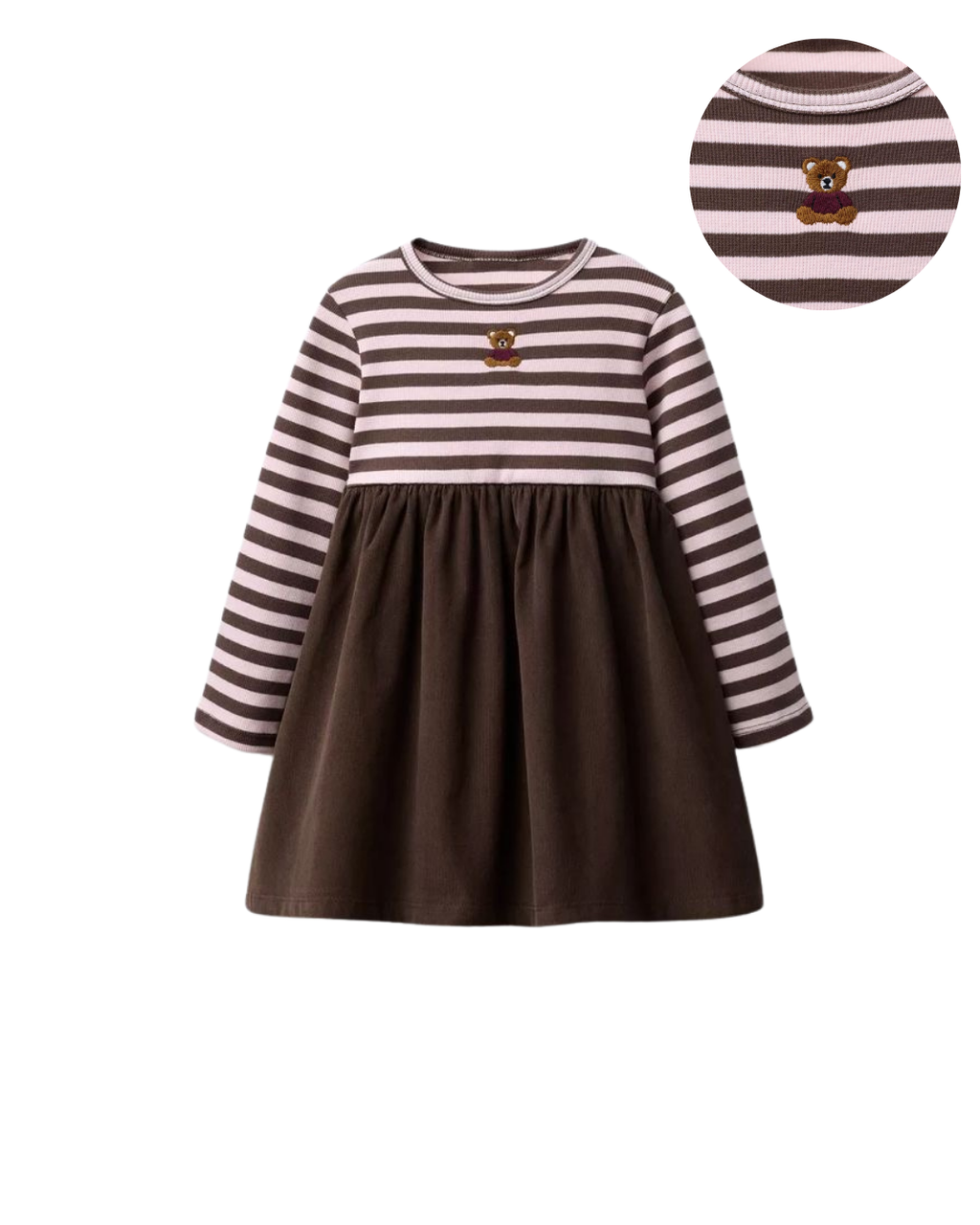 ZARA ROBE RAYURES ET VELOURS CÔTELÉ FIN BRODÉ