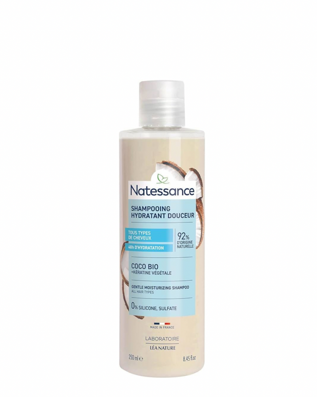Natessance shampooing hydratant extra-doux Coco Bio et Kératine 250ml