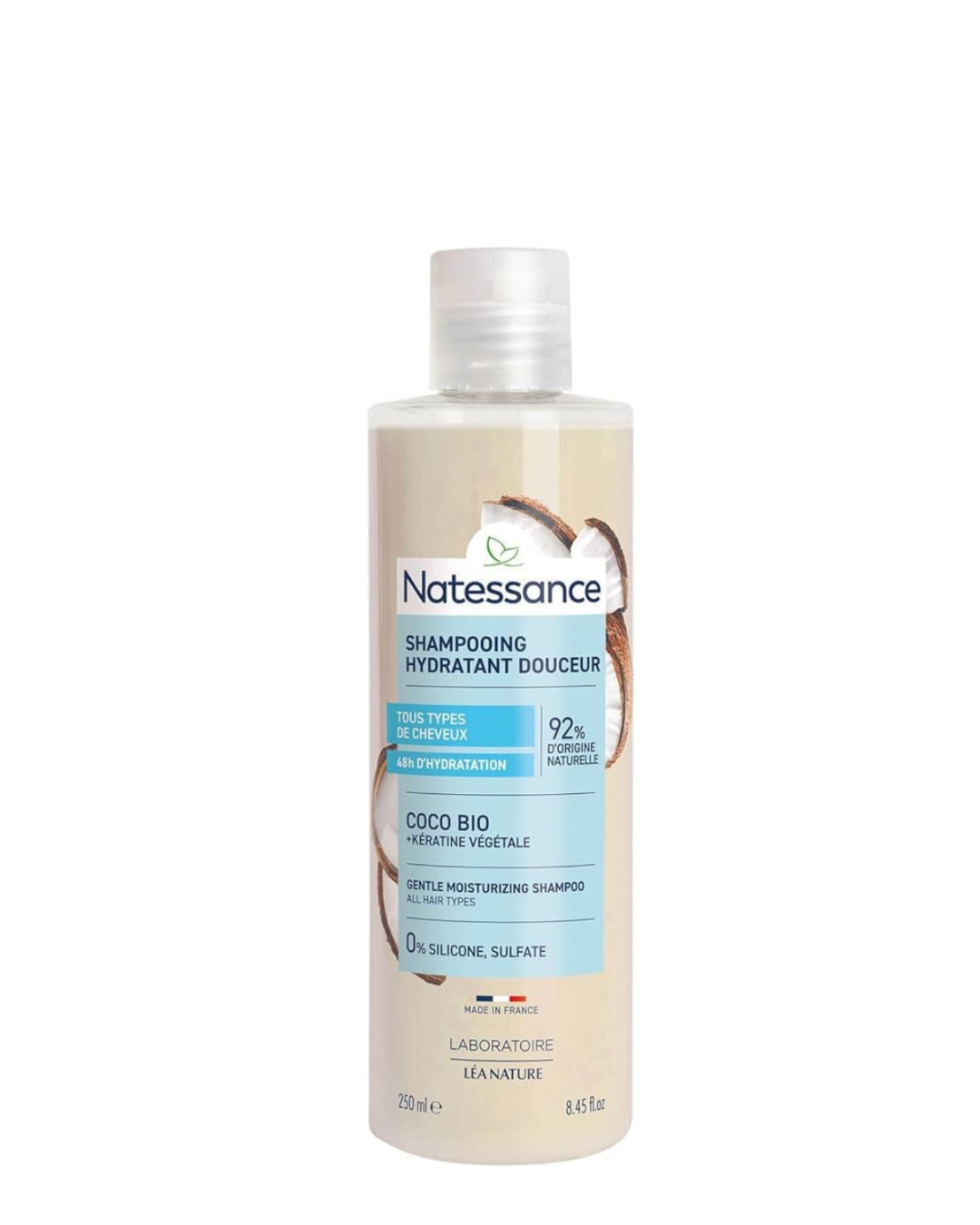 Natessance shampooing hydratant extra-doux Coco Bio et Kératine 250ml