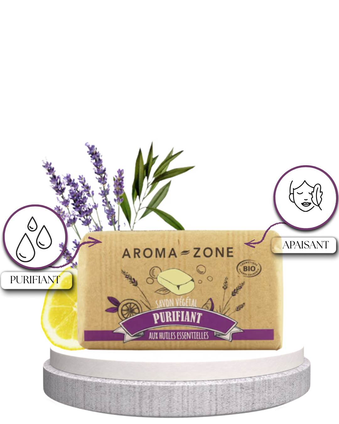 AROMA ZONE Savon végétal Purifiant 100g